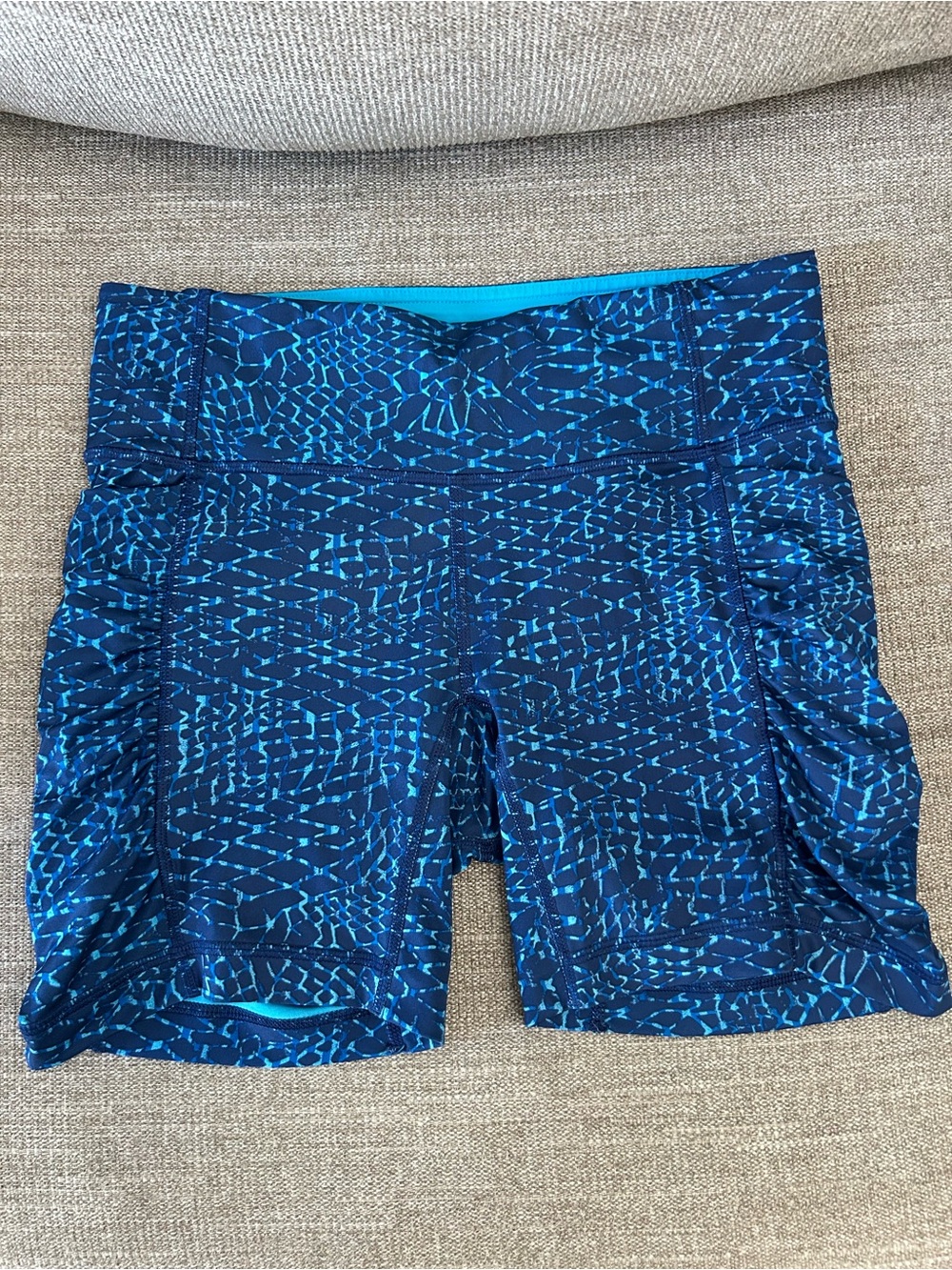 lululemon athletica Blue Patterned Athletic Shorts